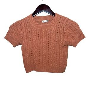 Free People Rust Cable Knit Sweater